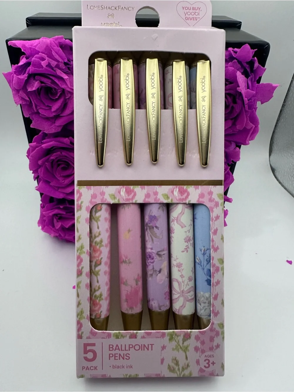Love Shack Fancy x yoobi Pink Floral Planner and 5pk Pen - Gift set